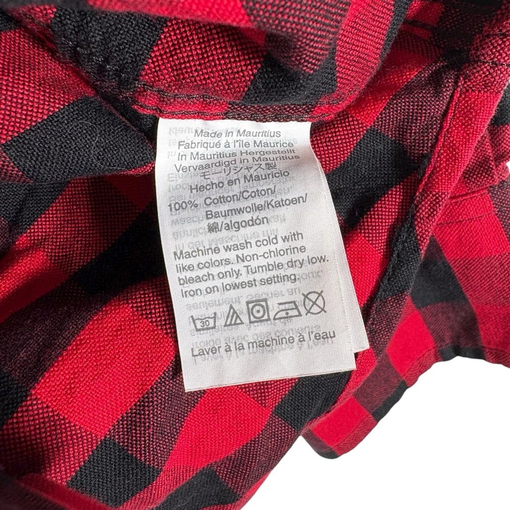 Crewcuts Kids 10 Long Sleeve Button Down Classic Red Black Checkered Shirt Youth - Picture 5 of 6